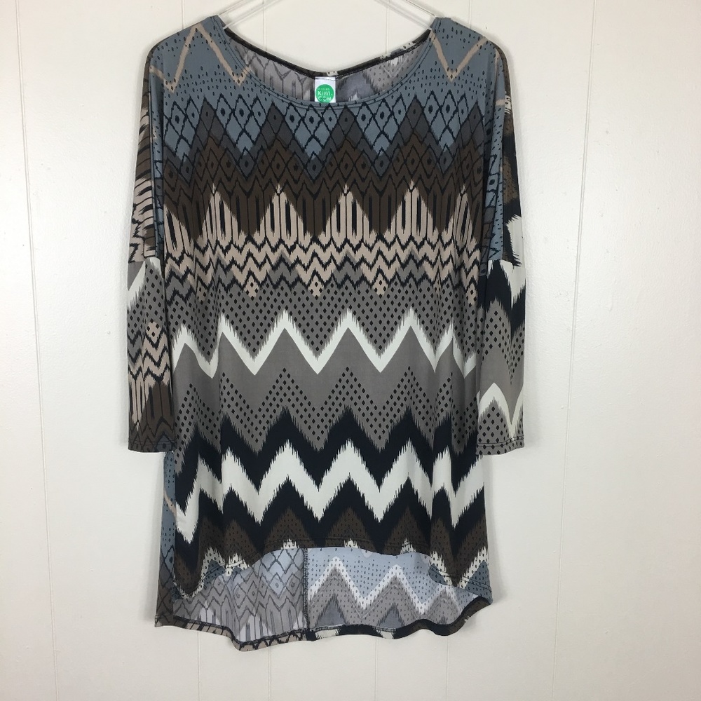 Modern Kiwi Long Sleeve Women's Top Size Large